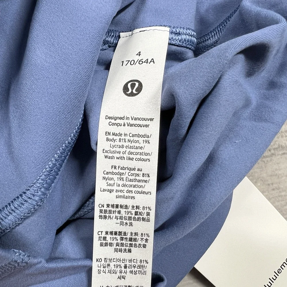 NWT Lululemon Skirt 4 Nulu Slim-Fit High-Rise‎ Iron Oasis Blue LW8AH0S Midi New - Picture 4 of 8